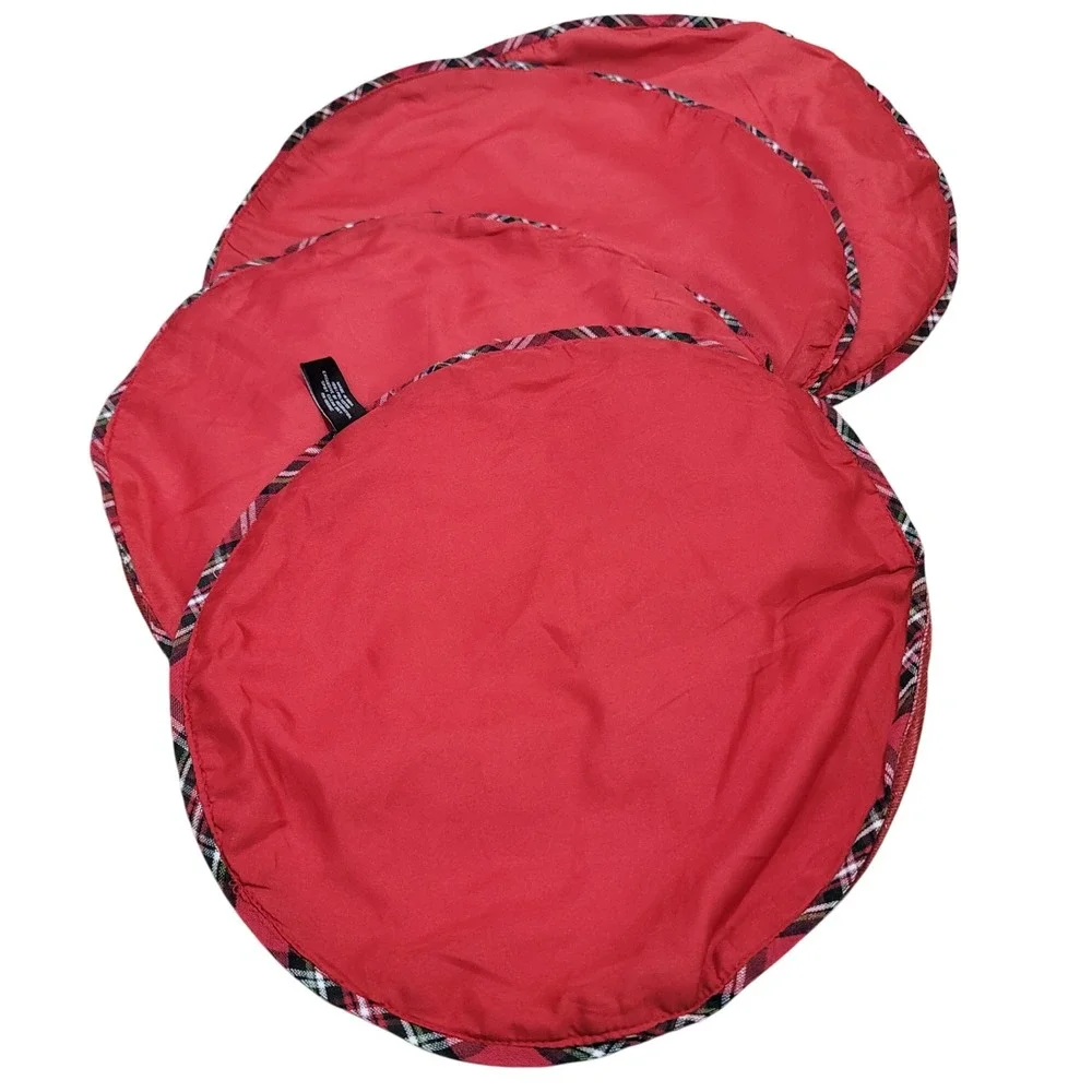 Set Of 4 Max Studio Christmas Tree Placemats 15" Round Home Decor Holidays‎ - Picture 4 of 10